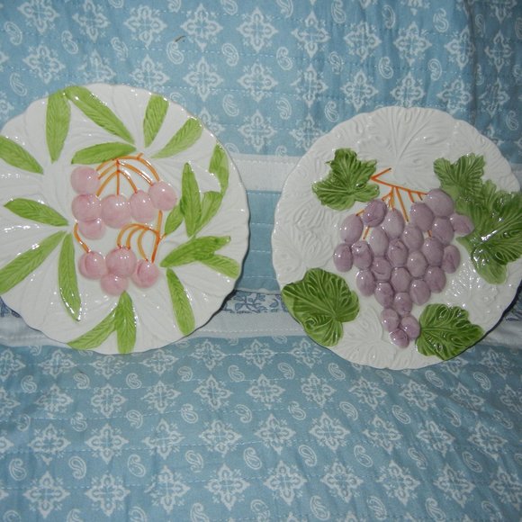 Majolica Cherry and GrapeJapan Shafford Plates